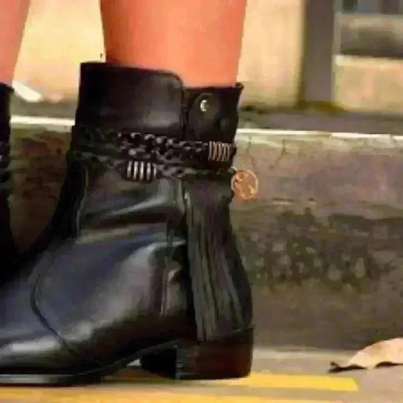 Sandro Moscoloni Women's Leather Rubber Sole Side Zipper Brandy Bootie 9.5 - Picture 6 of 14